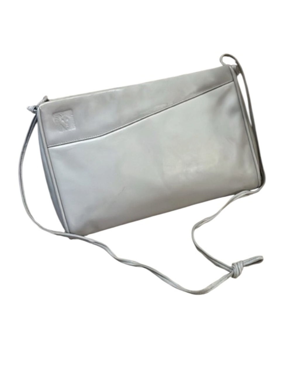 Anne Klein Calderon Light Gray Clutch  Soft Leather Crossbody Shoulder Bag Purse